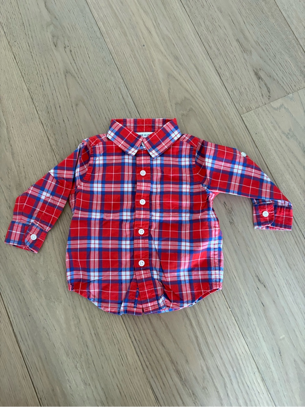 Janie & Jack plaid shirt - size 6-12 months